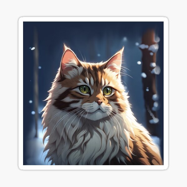 Item preview, Snow winter cat portrait designed and sold by YukiKenji.