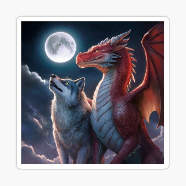 Aperçu de l'œuvre  Dragon and Wolf créée et vendue par Lijostore7.