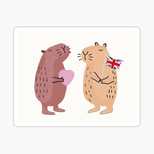 Vista previa del artículo con la obra «Capibara bandera Inglaterra», diseñado y vendido por ana-donoso.