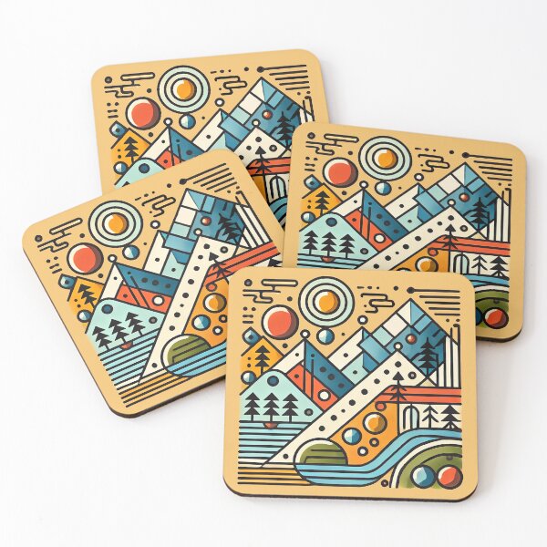 Item preview, Paisaje Estilizado con Formas Geométricas designed and sold by PsycheBrain.