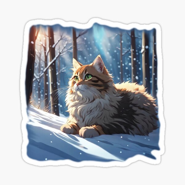 Item preview, Snow cat in forest designed and sold by YukiKenji.