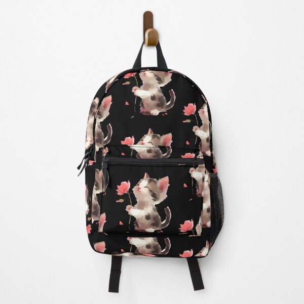 Item preview, Happy cute kitten with pink flower designed and sold by mando24895.
