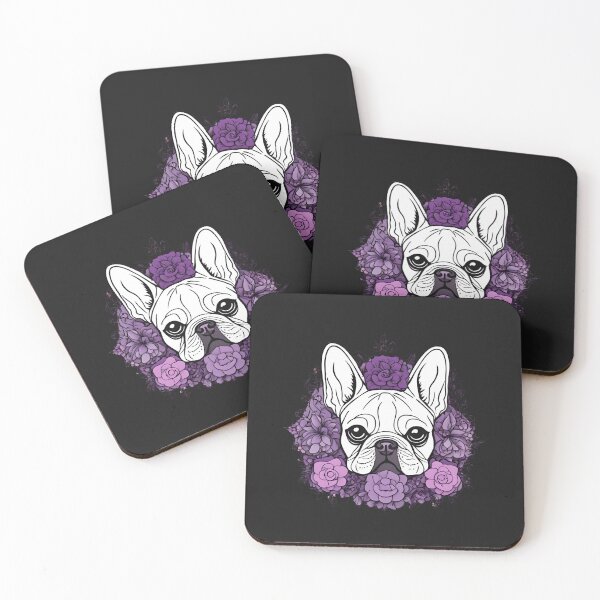 Item preview, Kawaii Goth French Bulldog and Purple Flowers designed and sold by DeadWicked.