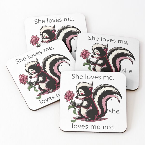 Item preview, a skunk holding a sad flower in a love disappointment designed and sold by Mahilis.