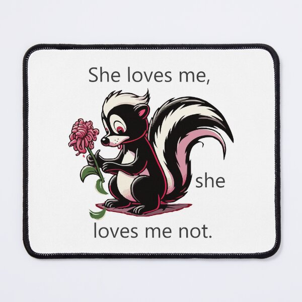 Item preview, a skunk holding a sad flower in a love disappointment designed and sold by Mahilis.