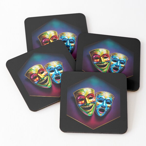 Item preview, Comedy Tragedy Masks Design designed and sold by AbsoluteA.