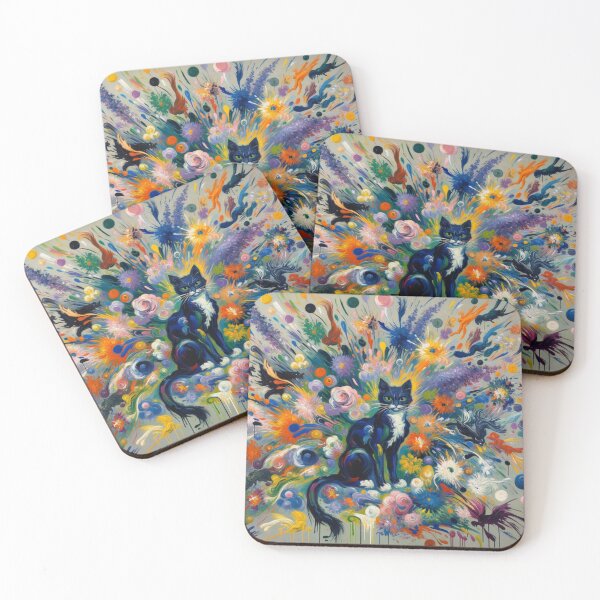 Item preview, Artistic Painting of a Serious Angry Cat in a Kaleidoscope of Colors designed and sold by Keirnyx.