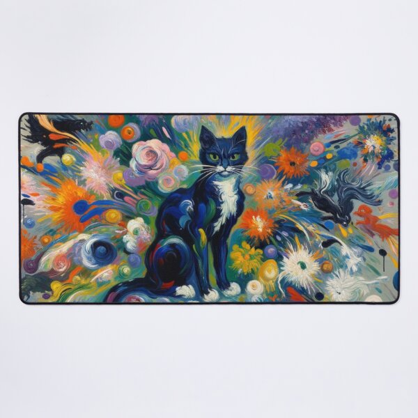 Item preview, Artistic Painting of a Serious Angry Cat in a Kaleidoscope of Colors designed and sold by Keirnyx.