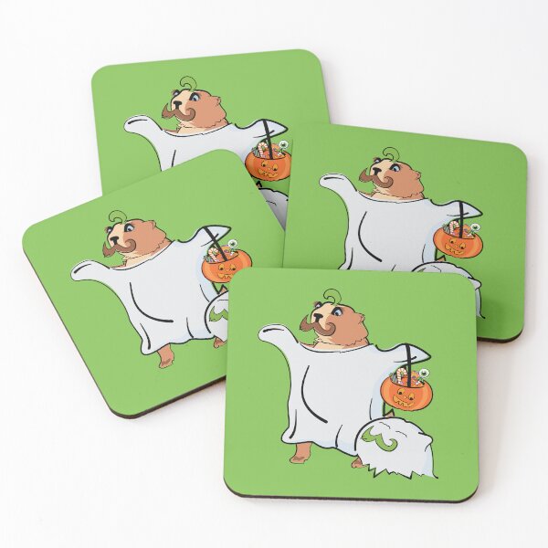 Item preview, Benjamin the Mustached Halloween Ghost - Lime designed and sold by MaestroTAVI.