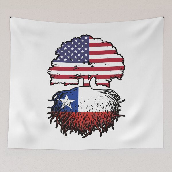 Item preview, Chile Chilean American USA Tree Roots Flag designed and sold by FlagX.
