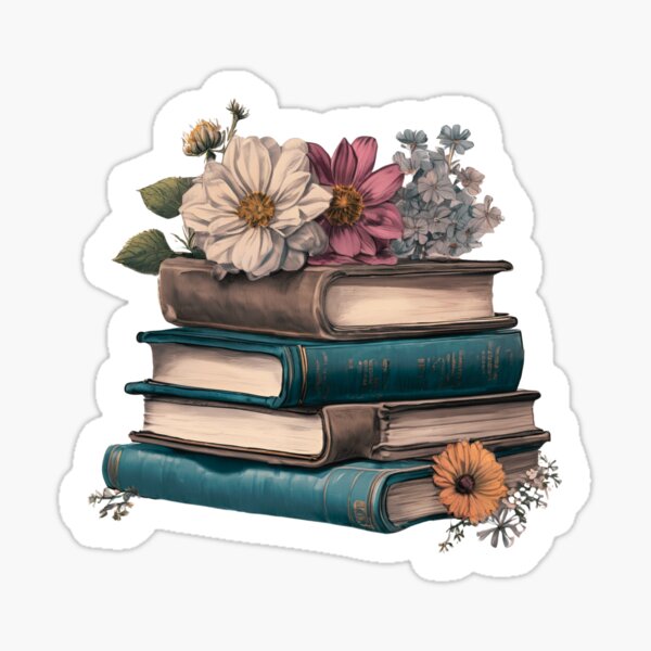 Item preview, Vintage Books with Flowers designed and sold by Dezzy Cooper.