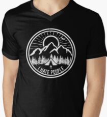 Camping I Hate People Camping Lovers Mountain Climbing Hiking Gift Shirt Men's V-Neck T-Shirt