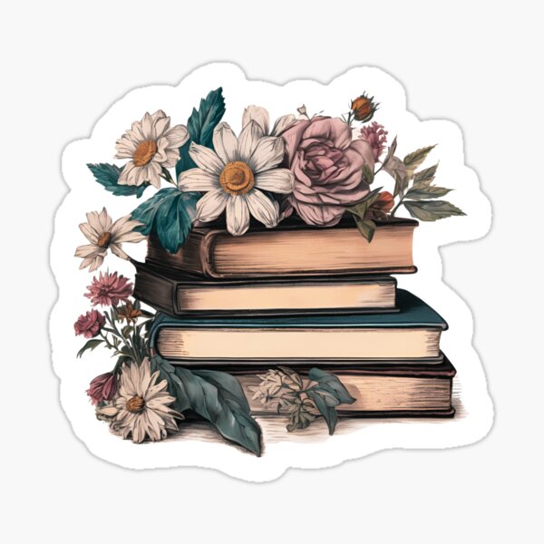 Item preview, Old Vintage Books Stacked together with Flowers designed and sold by Dezzy Cooper.