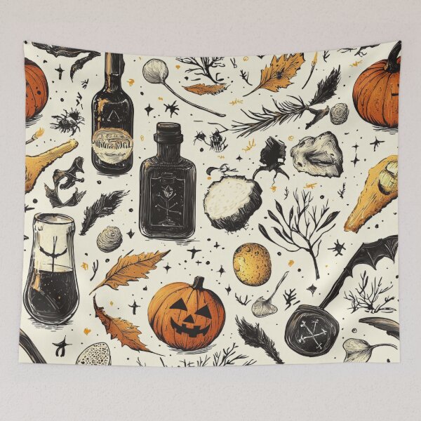 Item preview, Enchanting Halloween Pattern with True Crime Elements and Eerie Nightscapes designed and sold by PaintbrushPlace.