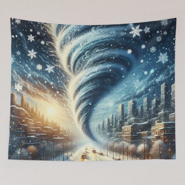 Item preview, Blizzard Tornado through a Winter City, Ai Generated Art  designed and sold by ACC .