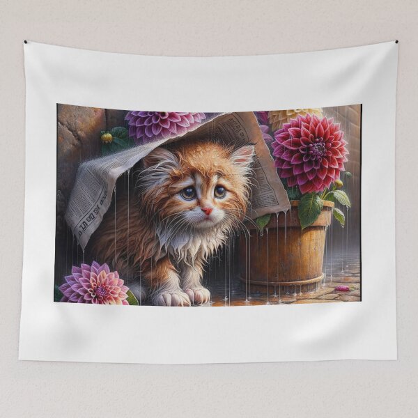 Item preview, Sad cat looks at the rain designed and sold by NaturalSweet247.