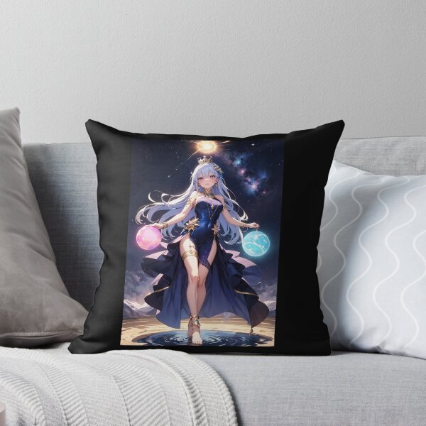 Item preview, Enchanting Anime Girl: Embracing the Cosmos with Long Midnight Blue Hair designed and sold by iloveanimechibi.