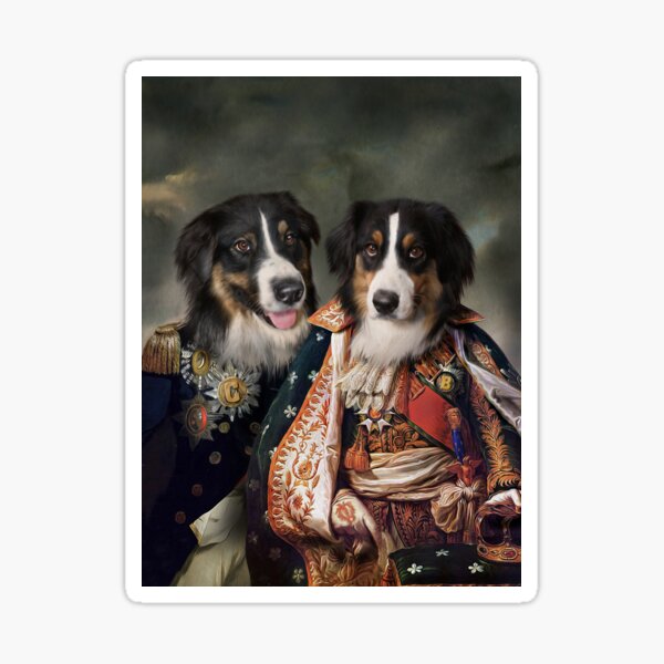 Dog Portrait - Bonnie and Clyde Sticker