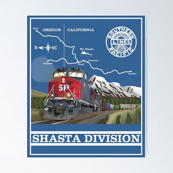 Item preview, Shasta Route Poster designed and sold by Jake's Retro Rails.