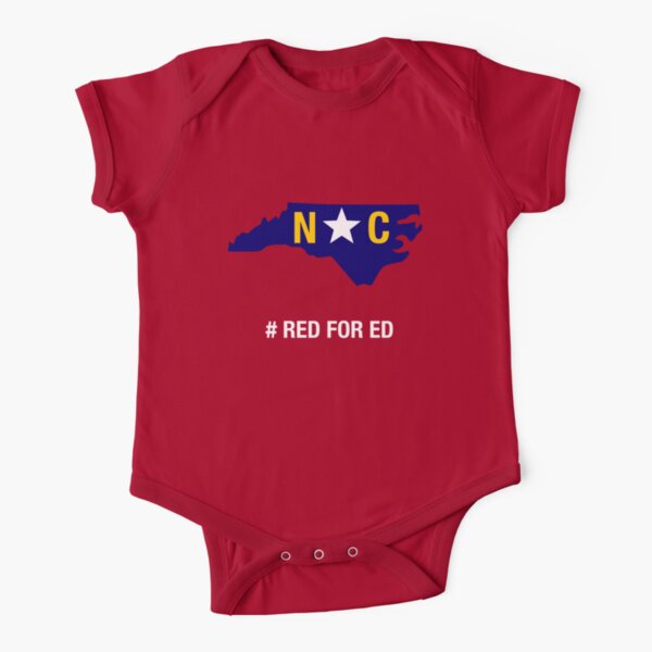 North Carolina Red For Ed Teachers Strike Baby One Piece By Maxarus Redbubble