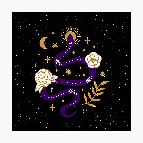 Item preview, Purple Snake with Gold Celestical Accents designed and sold by WitchyWayAU.