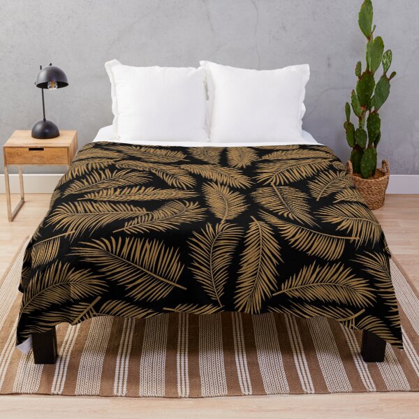 Item preview, Luxurious Golden Palm Leaf Pattern - Tropical Chic Design for Fashion & Home Decor designed and sold by blockshop.