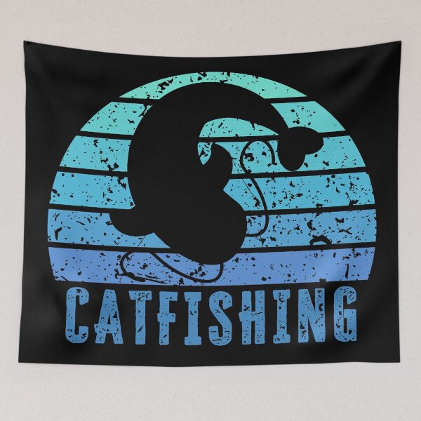 Item preview, Catfishing Blue Retro Sunset designed and sold by kapsell.