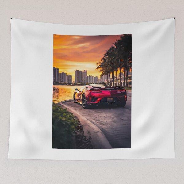 Item preview, Japanese Supercar At Sunset by the Waterfront designed and sold by RevUpDesign.