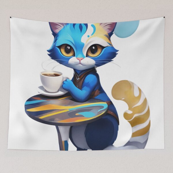 Item preview, A Cute Cat with Morning Cup of Coffee Clipart designed and sold by santyj.