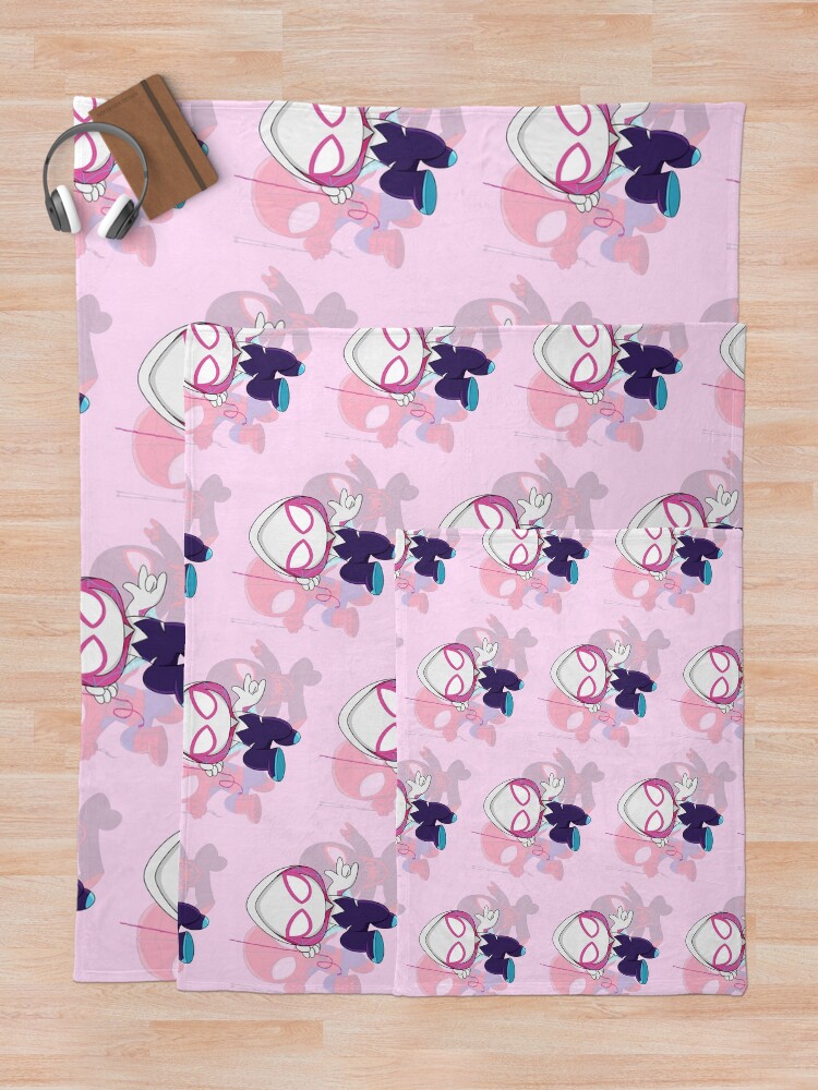 Thumbnail 5 of 6, Throw Blanket, Cartoon spider ghost, cute baby spidey girl, grl pwr, cartoon ghost designed and sold by DariaMiller.
