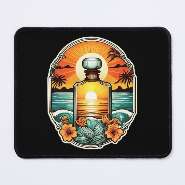 Item preview, Hawaii Perfume Bottle at Sunset with Palm Trees and Orchids designed and sold by NautiChic.