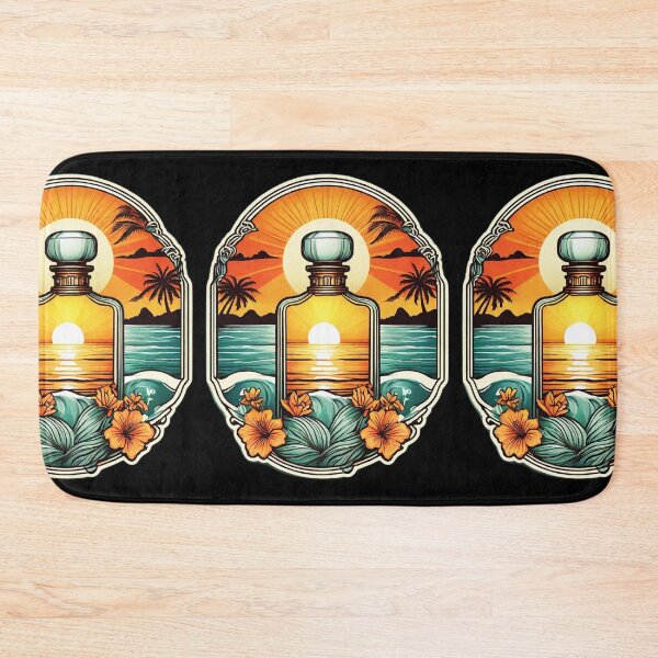 Item preview, Hawaii Perfume Bottle at Sunset with Palm Trees and Orchids designed and sold by NautiChic.