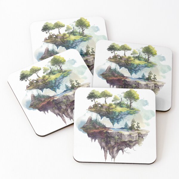 Item preview, Floating Land - Fantasy Floating Island with Trees designed and sold by lawsongabriel.