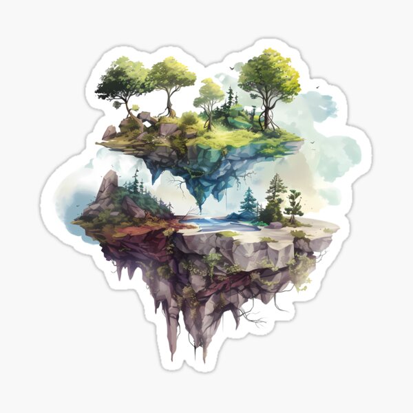 Item preview, Floating Land - Fantasy Floating Island with Trees designed and sold by lawsongabriel.