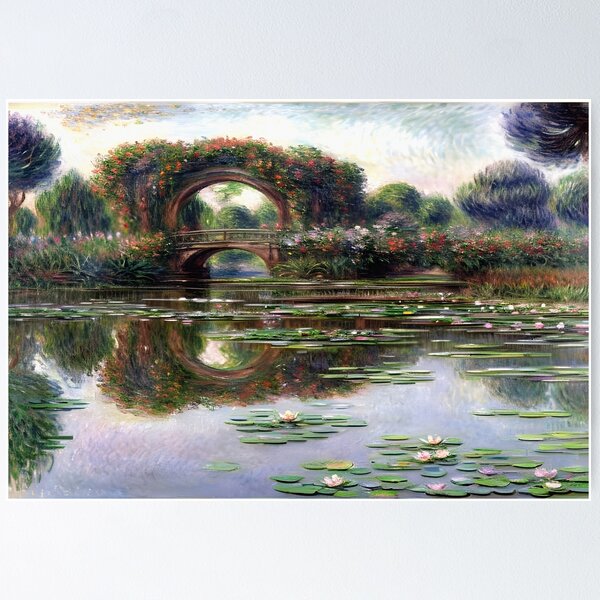 Aperçu de l'œuvre Les arches fleuries de roses à Giverny - La beauté en fleurs créée et vendue par artdesignsnow.