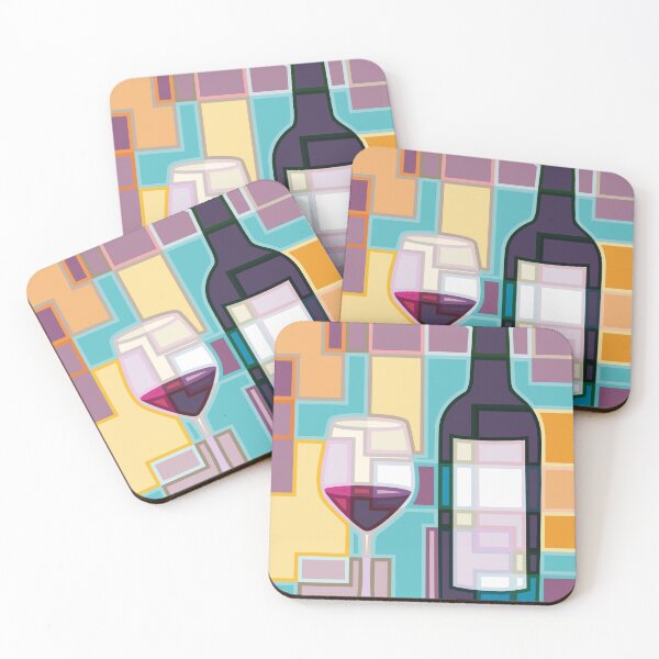 Item preview, Wine Glass and Bottle Mosaic designed and sold by Hadrianwild.