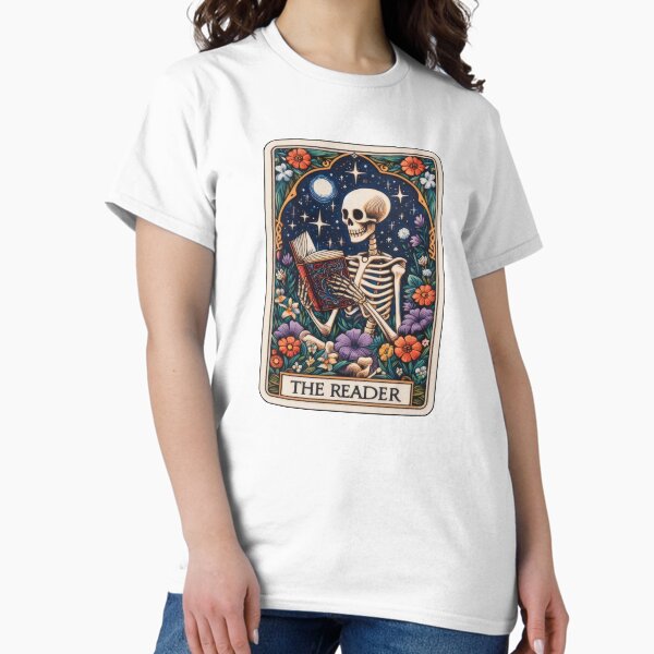 Item preview, Book Lover Skeleton Spooky Season Tarot The Reader designed and sold by clarebellamakes.