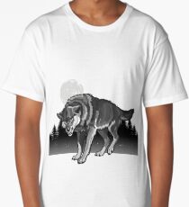 Wolf in the Wild Moon Long T-Shirt