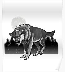 Wolf in the Wild Moon Poster