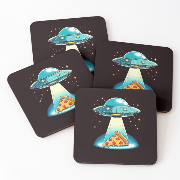 Item preview, Funny Ufo beaming Pizza designed and sold by Logiamerch.