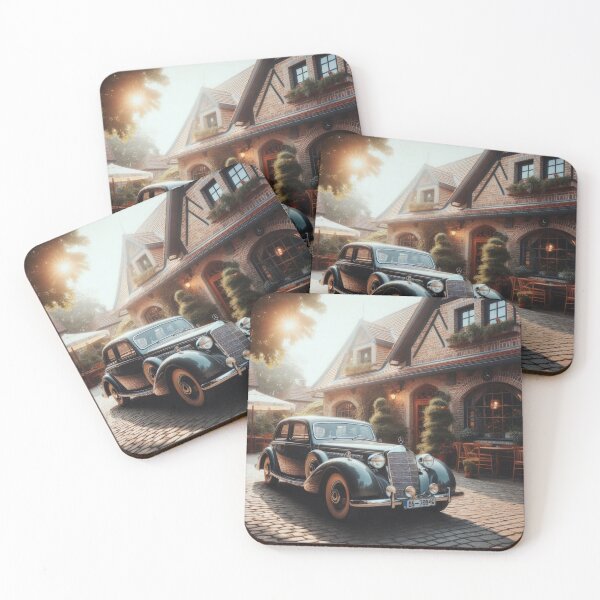Item preview,  Mercedes Benz retro Black car wallpaper Background designed and sold by Expressions-Sel.