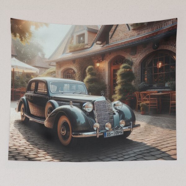 Item preview,  Mercedes Benz retro Black car wallpaper Background designed and sold by Expressions-Sel.