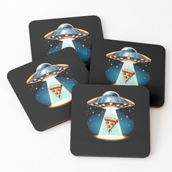Item preview, Funny Ufo beaming Pizza designed and sold by Logiamerch.