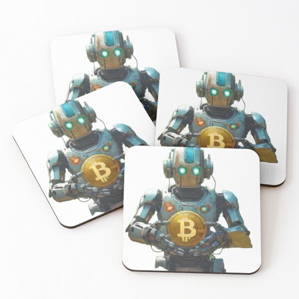 Item preview, bitcoin in the hands of a robot from the future designed and sold by AImarioart.