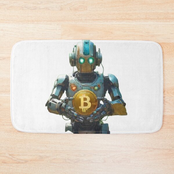 Item preview, bitcoin in the hands of a robot from the future designed and sold by AImarioart.