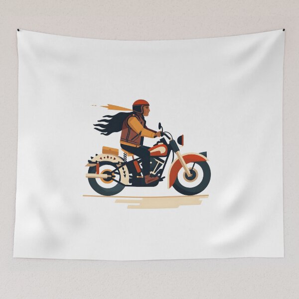 Item preview, rider character riding motorcycle, vintage designed and sold by wonderisland.