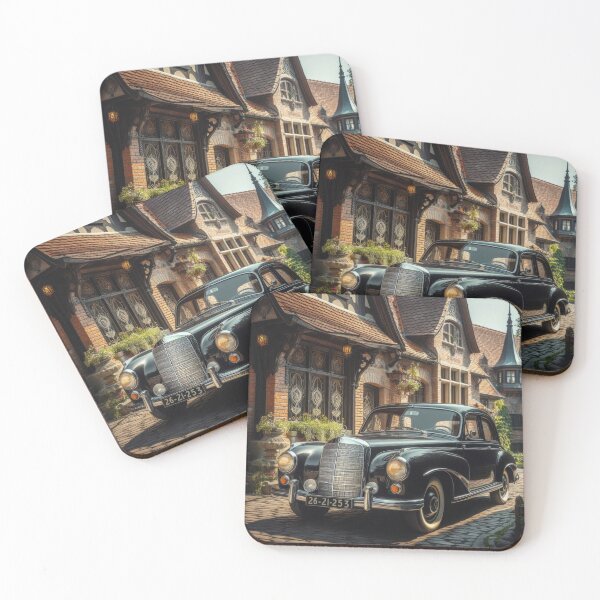 Item preview,  Mercedes Benz retro Luxury Black car wallpaper Background designed and sold by Expressions-Sel.