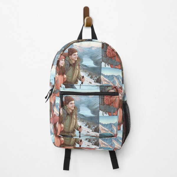 Item preview, Adventurous Couple Hiking Snowy Mountains designed and sold by choder61.
