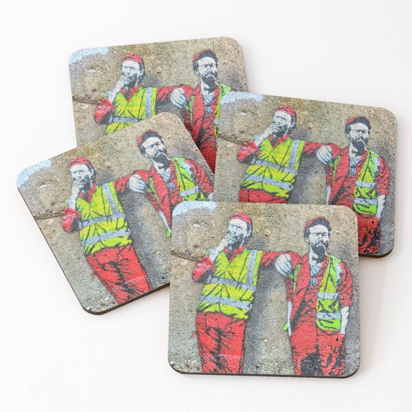 Item preview, Workers in paint on a street in London designed and sold by Photopat.