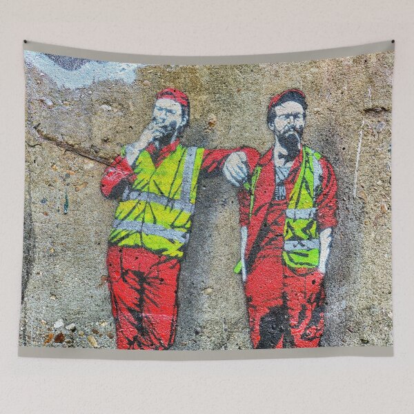 Item preview, Workers in paint on a street in London designed and sold by Photopat.